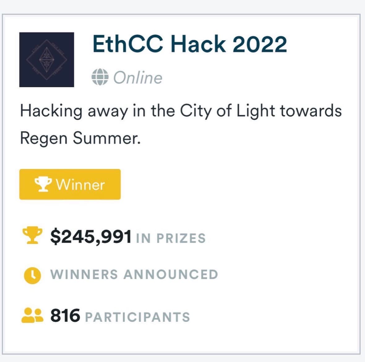 EthCC Hack 2022, winner