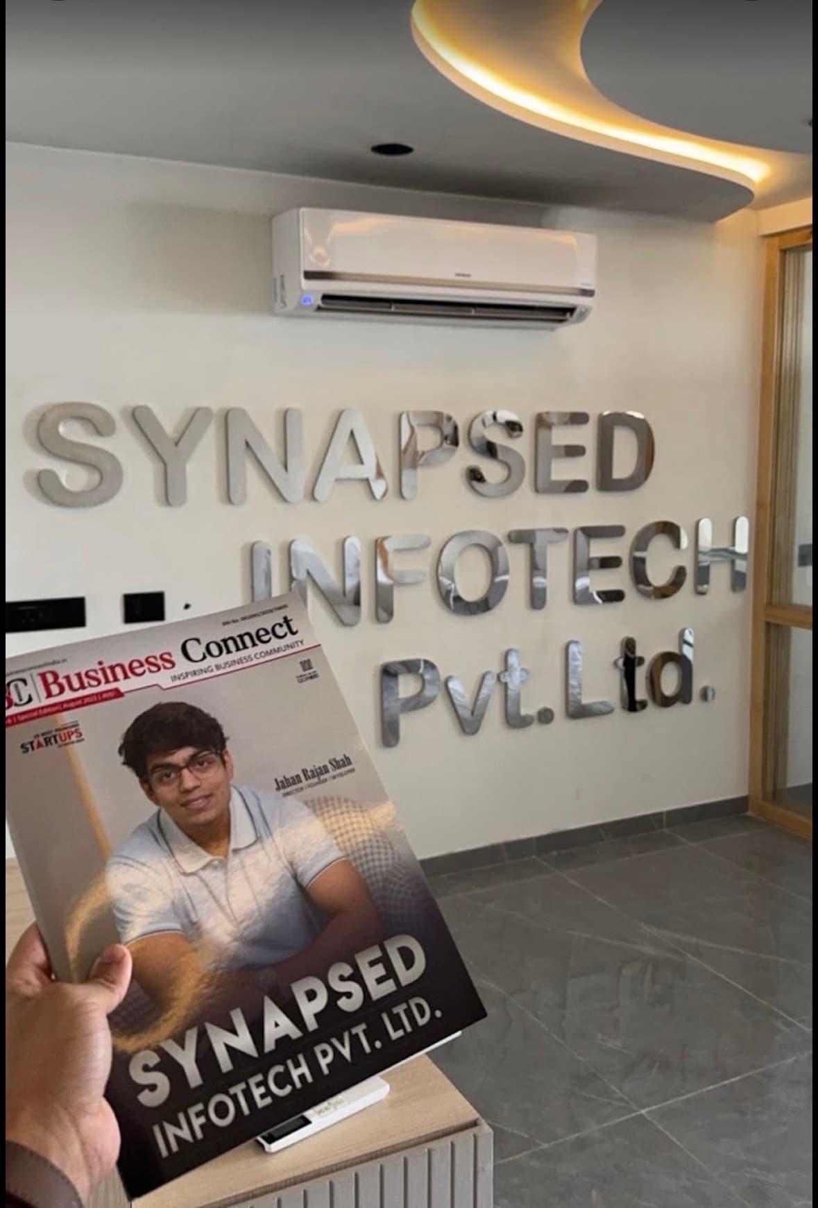 The Synapsed office, with the Business Connect issue we were featured in